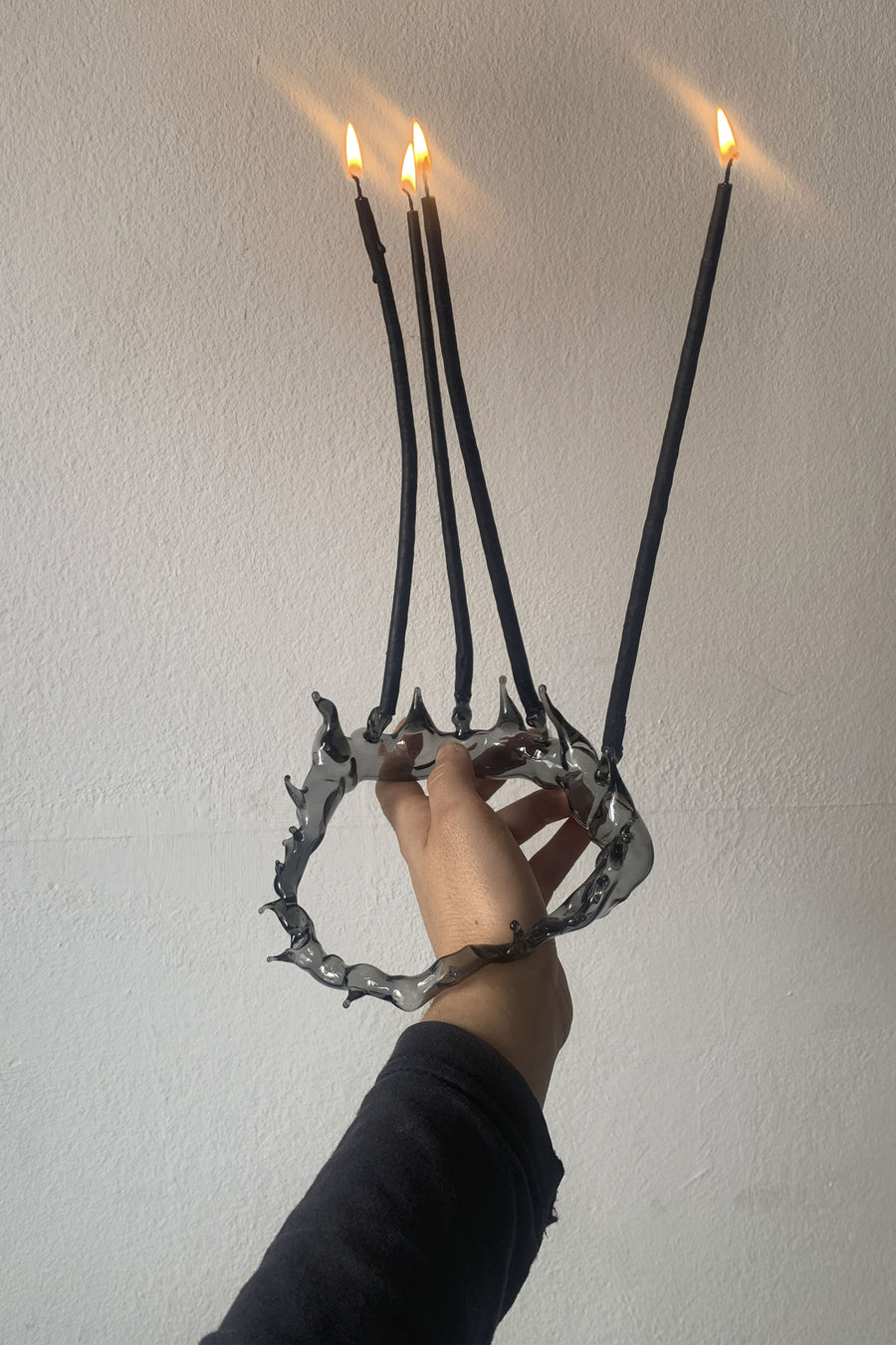 How does someone give birth to courage? (2025), glass crown, wearable sculpture by Magdalena Hart, image 2 of 3
