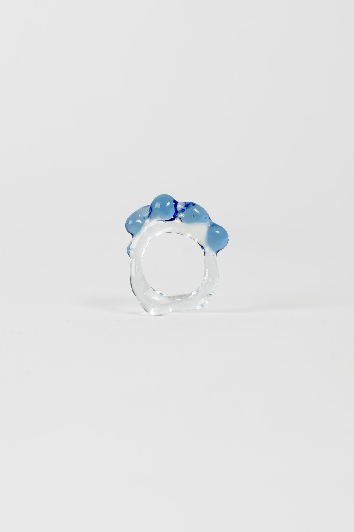 Soft Organic Glass Ring 0105, front view of the soft organic glass